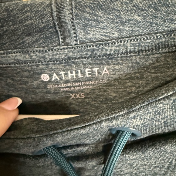 Athleta Hoodie XXS Teal Pullover Lightweight Active Yoga Athleisure Top - Picture 2 of 4